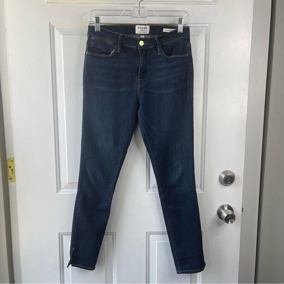 Frame Denim Women's Skinny Jeans - Dark Blue - Picture 2 of 13